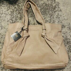 Frye Nora Knotted Tote Bag Leather cream beige